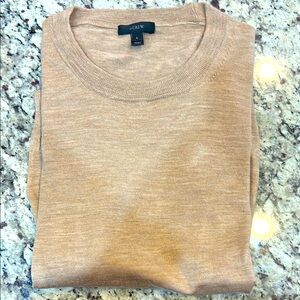Light Beige Crewneck Sweater with Heathered Texture